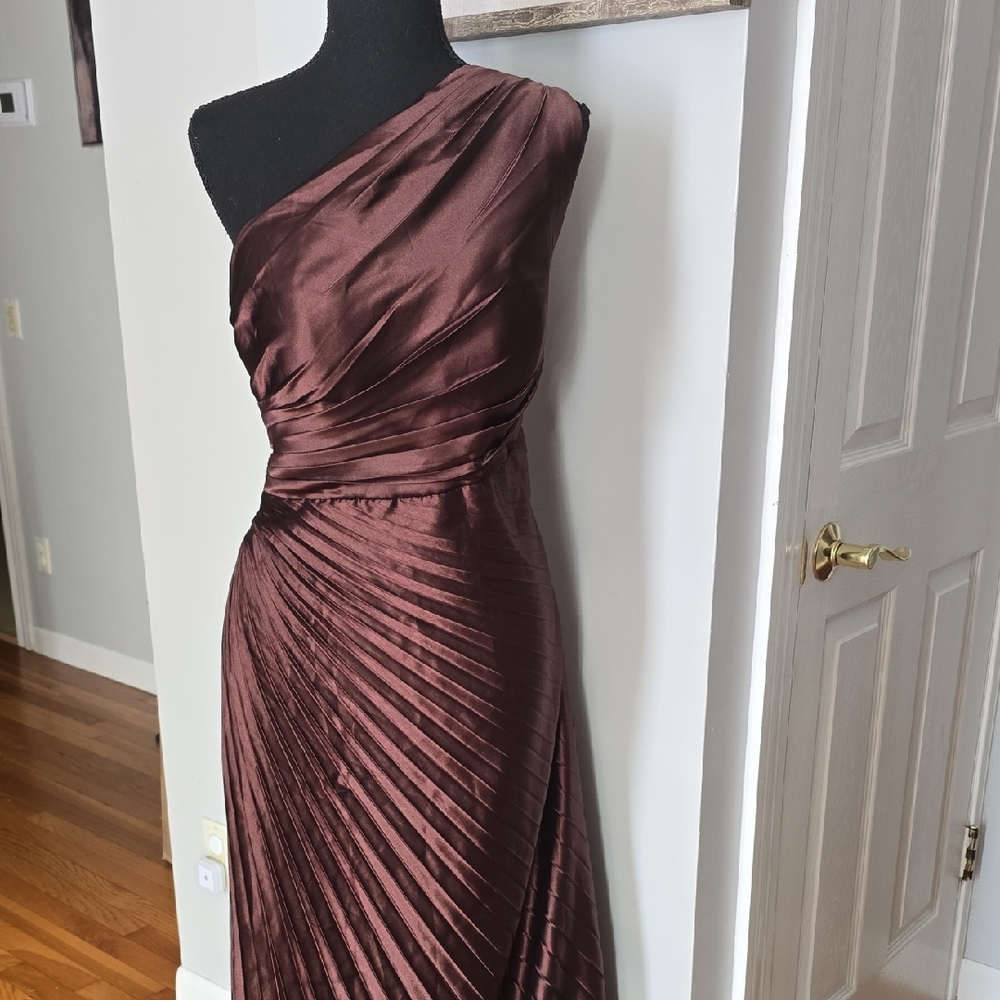 Elegant One-Shoulder Brown DressNWOT
